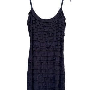 Bailey 44 mini dress ruffle spaghetti strap black Medium